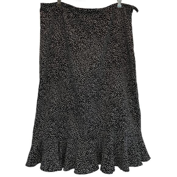 Christopher & Banks Black Polka Dot Midi Skirt size 16 - Picture 1 of 6